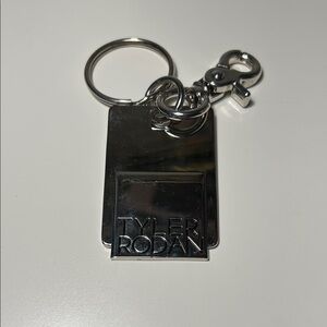 Tyler Rodan Shiny Silver Keychain Bag Charm Y2K vintage